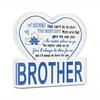 1pc Contemporary Acrylic Sign 'Brother' Table Decor - Heart-Shaped 2D Flat Design with Blue & White Text, Farmhouse Living Room Desktop Decoration
