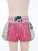Boxershorts für Kinder (Jungen und Mädchen) mit elastischem Bund, glänzenden Pailletten, Farbblockmuster und Seitenschlitzen