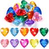 10Pcs Big Heart Shaped Acrylic Diamond Gems Jewels Pirate Treasure Chest Hunt Party Favors For Kids Birthday Halloween Gifts