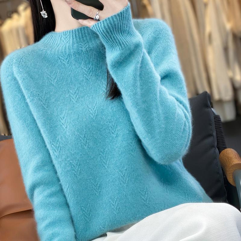 Dámský kašmírový svetr Kašmír Qinghe 30% kašmír 70% vlna podzimní a zimní pulovr hřejivý a módní