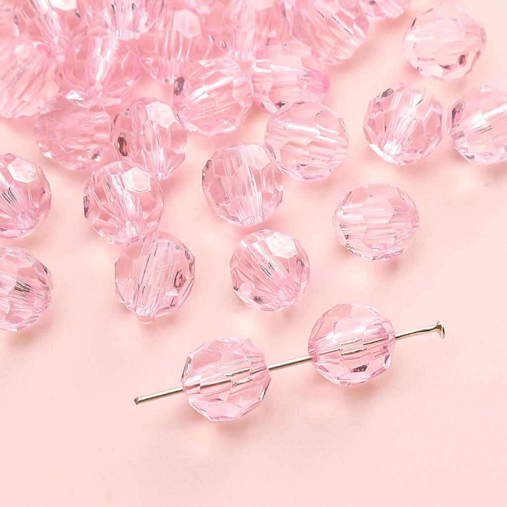 Handmade Beads Diamond-shaped Faceted Beads Acrylic Transparent Irregular Faceted Round Beads Beads DIY Bracelet Cell Phone Chain Jewelry Loose Beads