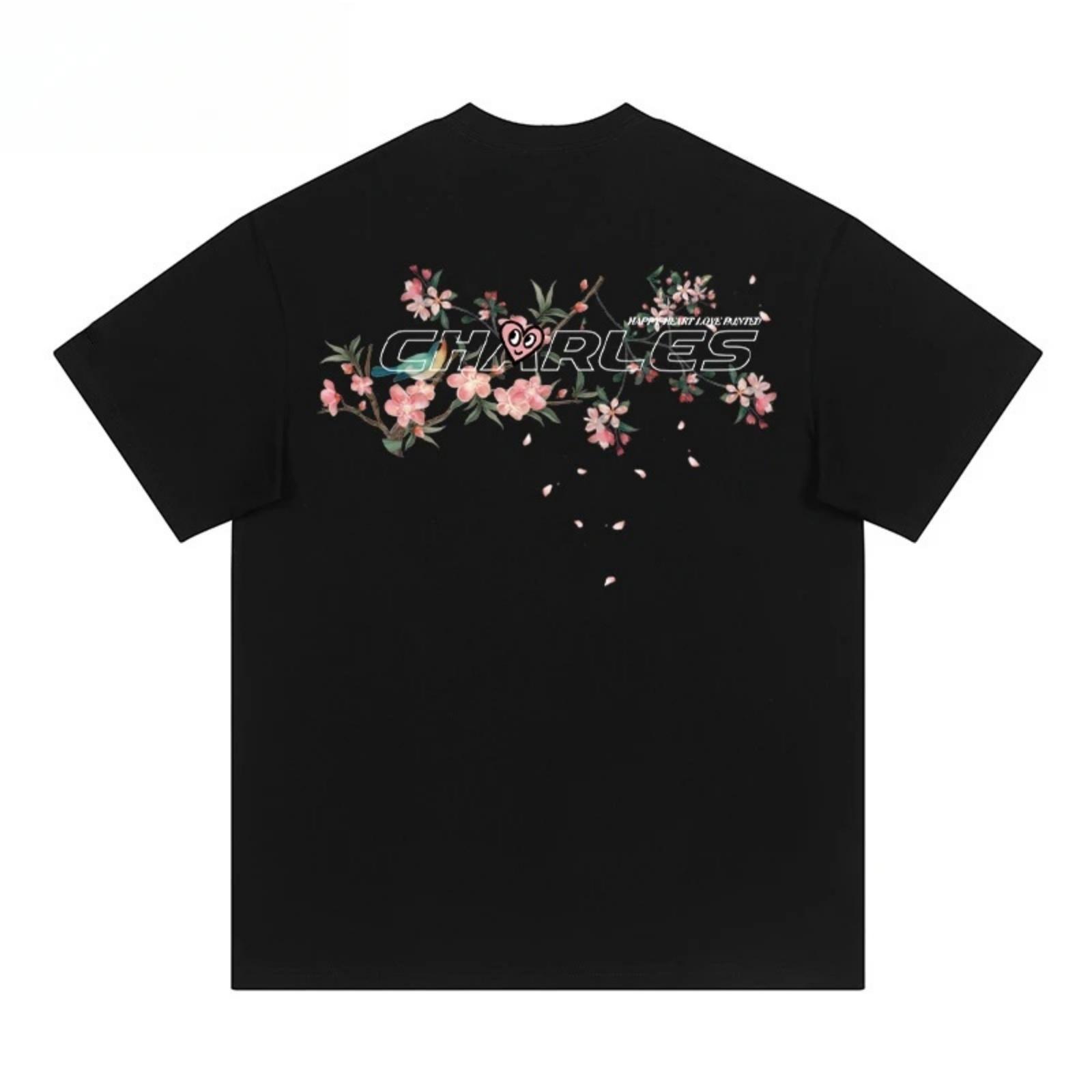 

2025 summer fashion heart short sleeve T-shirt women s American letter print pure cotton round neck summer new half sleeve man25 XXXXXL різнокольоровий