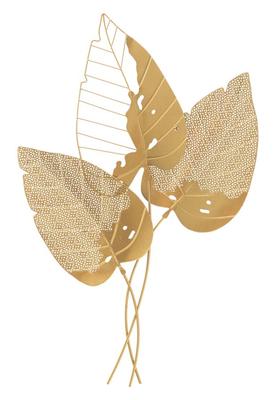 Wall Decoration Autumn Leaf Gold 53X4X84.5 Cm