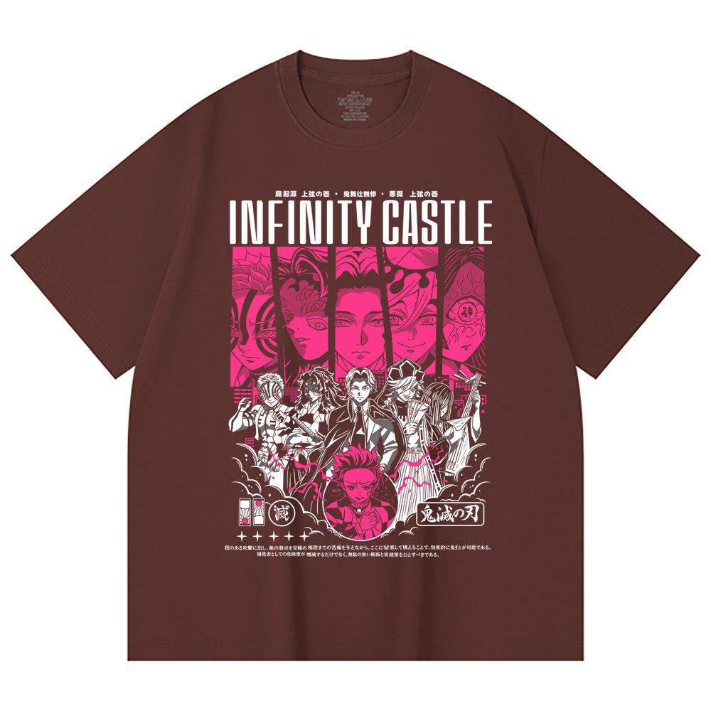 230 Gsm 100% Cotton Demon Slayer V89 Infinity Castle Print Unisex Heavy Cotton T Shirt