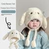 Warm Fleece Rabbit Ear Knitted Hat For Children Autumn Winter Unisex Baby Cute Little Girl Princess Style Windproof Ear Protetio