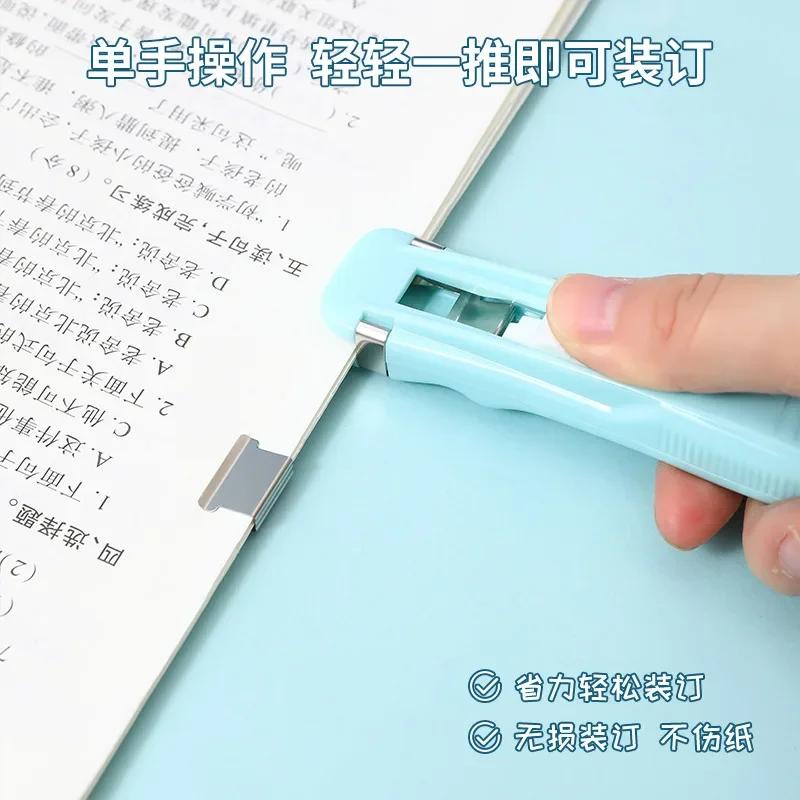 New Push Clip Stapler Staple Remover Binder Push Clamp Tape Dispenser Paper Clips Office Supplies Set Desktop Stapler Office