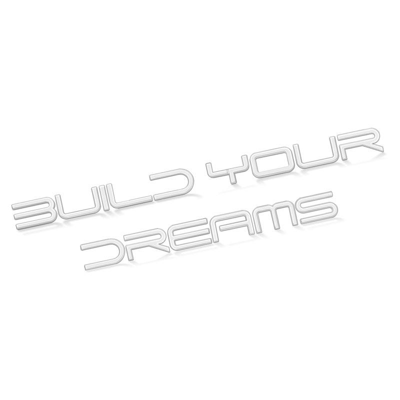 PO2 3D Chrome Metal Car Back Trunk Tailgate Sticker Build Your Dreams Emblem Badge Decor For BYD Logo HAN TANG ATTO3 E5 E6 S6 S7