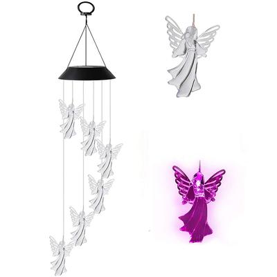Campanelli Eolici Solari Angeli da Esterno Luce Cambia Colore 7 Solare Mobile Impermeabile LED Campanelli Eolici per
