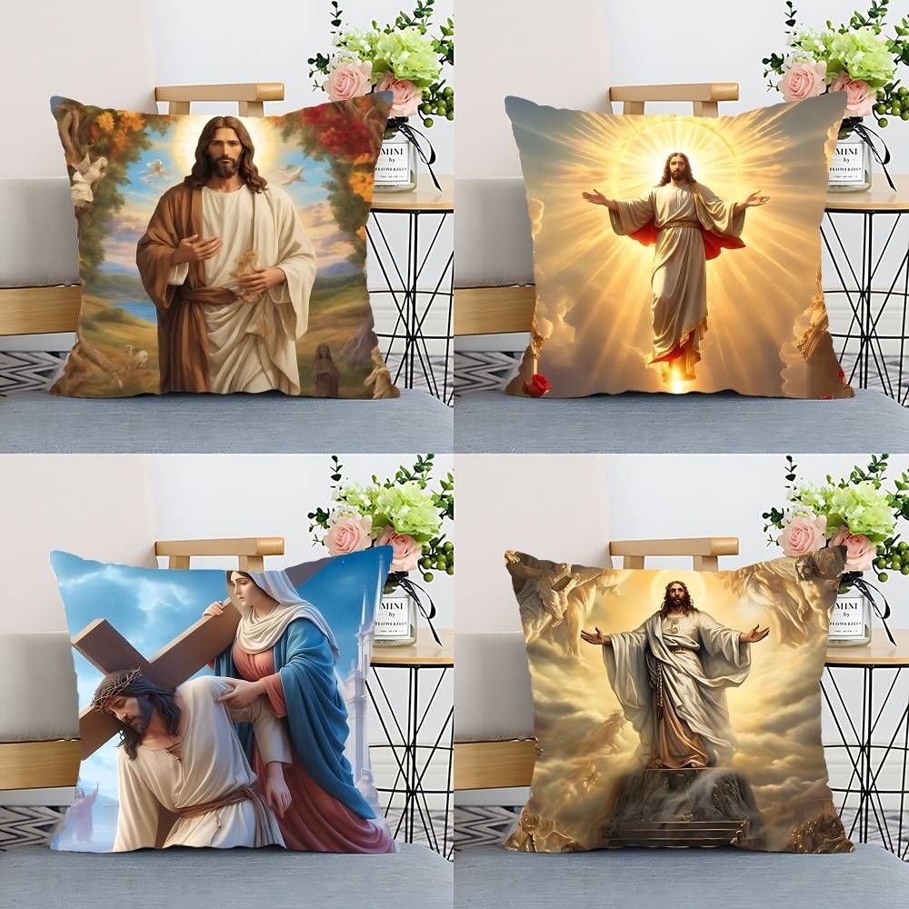 Jesus Christ Pillow Case Cushion Cover Polyester Pillowcase Decorative Sofa Cushion Pillowcase Home Decor