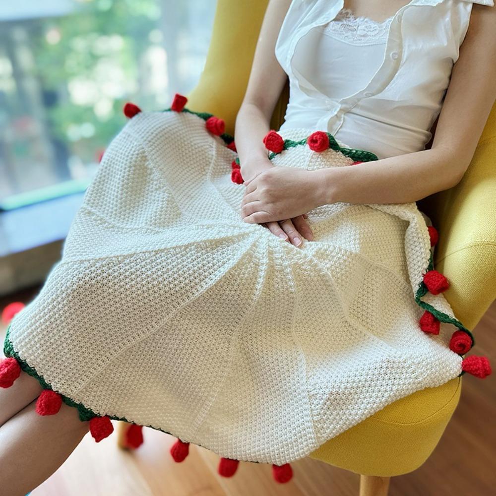 Fashion Rose Bouquet Blanket Finished Rose Nap Blanket Knitted Flower Blanket  Birthday Gift