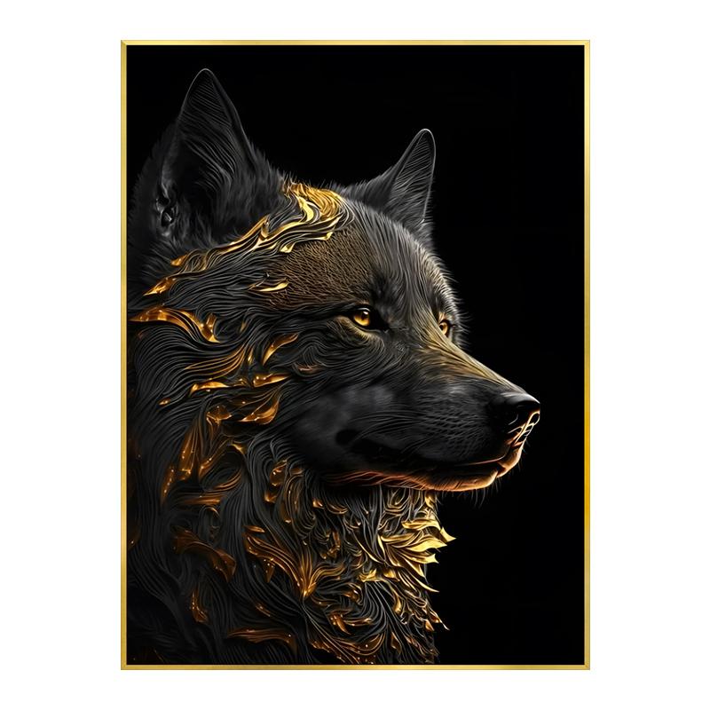 

Черное золото Орел Лев Волк плакат животные декоративные картины холст настенное искусство скандинавские эстетические картины Гостиная домашний декор 40x60cm No Framed