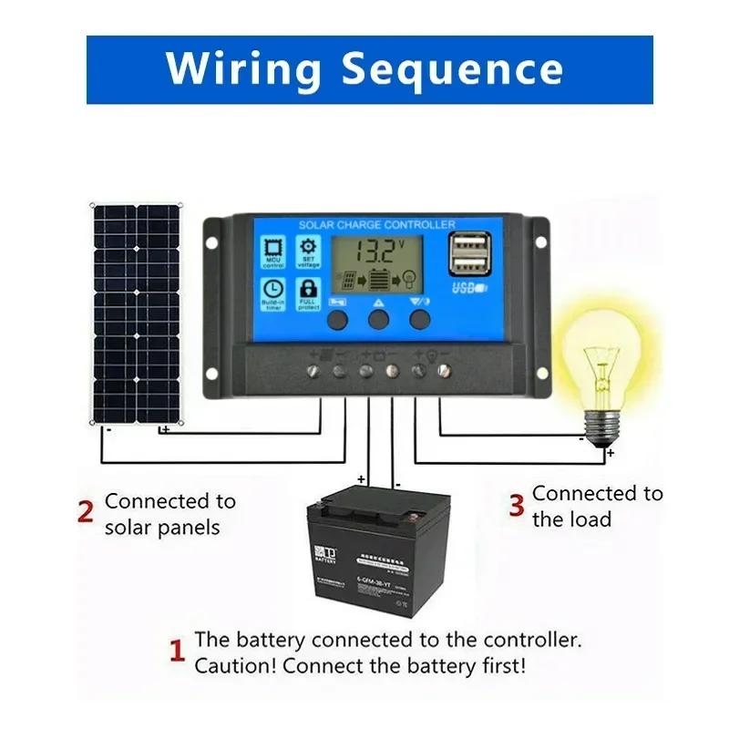 1000W Solarmodul 12V Solarzelle 10A-100A Regler Solarplatten-Kit für Telefon Wohnmobil Auto Wohnwagen Zuhause Camping Outdoor Batterie