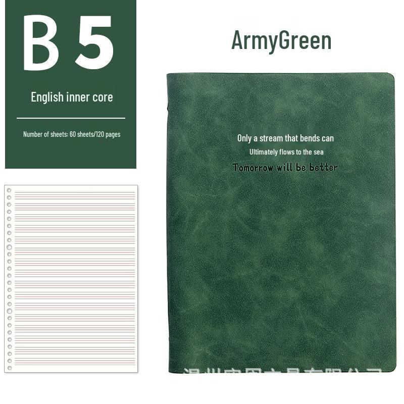 A5 Loose-Leaf English Notebook: Four-Line & Three-Grid Format for Elementary & Junior High Students, B5 English Vocabulary Notebook.