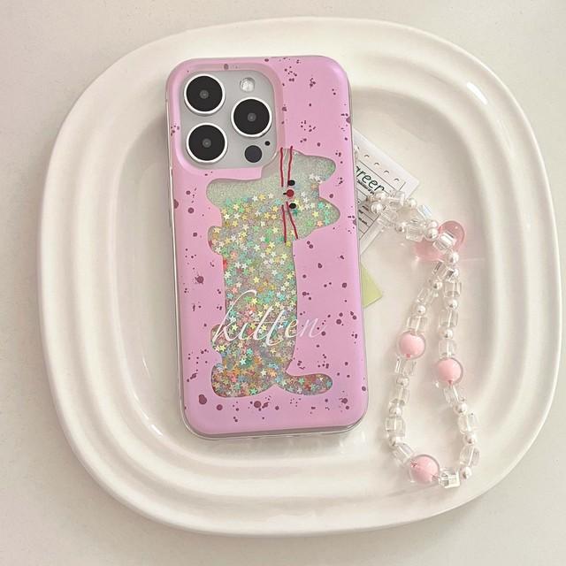 

Ins Quicksand Cat розовый Imd милый мультяшный блестящий блестящий чехол для телефона для Iphone 11 12 Promax 14 Pro Max 13promax задняя крышка Капа For iphone 13