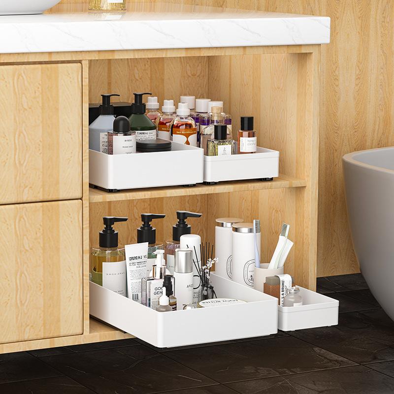 Punch-free Kitchen Pull-out Rack Under Sink Pull-out Basket Cabinet Slide Drawer Storage Box Spice Rack  Kitchen Organizer