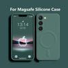 For Magsafe Magnetic Wireless Charge Case For Samsung Galaxy S24 Ultra S25 FE S23 FE S22 S21 Plus A15 A35 Liquid Silicone Cover