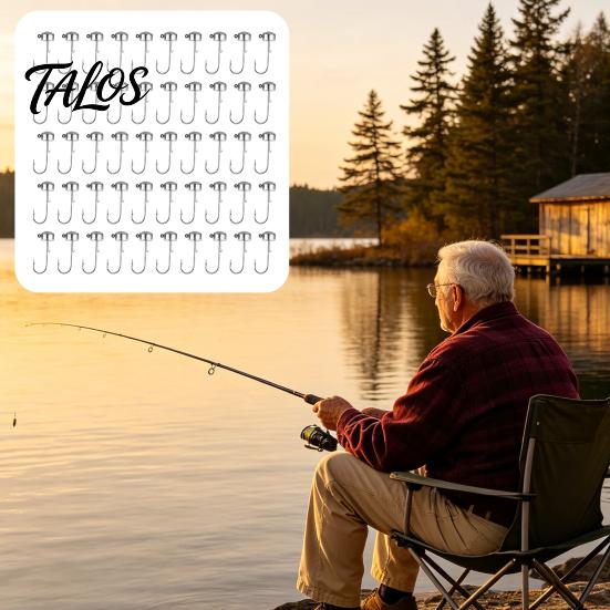 Small Fishing Tackle 50Pcs Metal Hooks Set, 3.5/5/7/10/14g Jig Head Hook, Heavy Outdoor Gear Duty Fish Hook with Barbs for Freshwater Saltwater