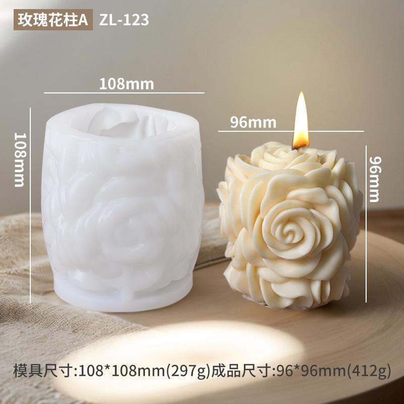 Doppelrose Aromatherapie Kerzenform Handgemacht 3D Valentinstag Stil Expansionssteinform Kuchen Backen Hochzeitsdekorationswerkzeug