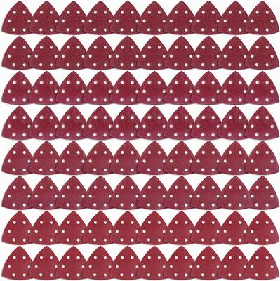 IROKCAKPT Sanding Velcro Sanding 80 Discs Discs Each of and Triangular Sandpaper for Compatible with Electric Sanders Pad, 6-Hole Discs, (10 #40, #60,
