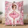 Floral Ballerina Dance Gift Blanket Durable Comfort Suitable for Sofa Couch Office Bed Picnics All-Season Use Digital Print Perfect GiftY19