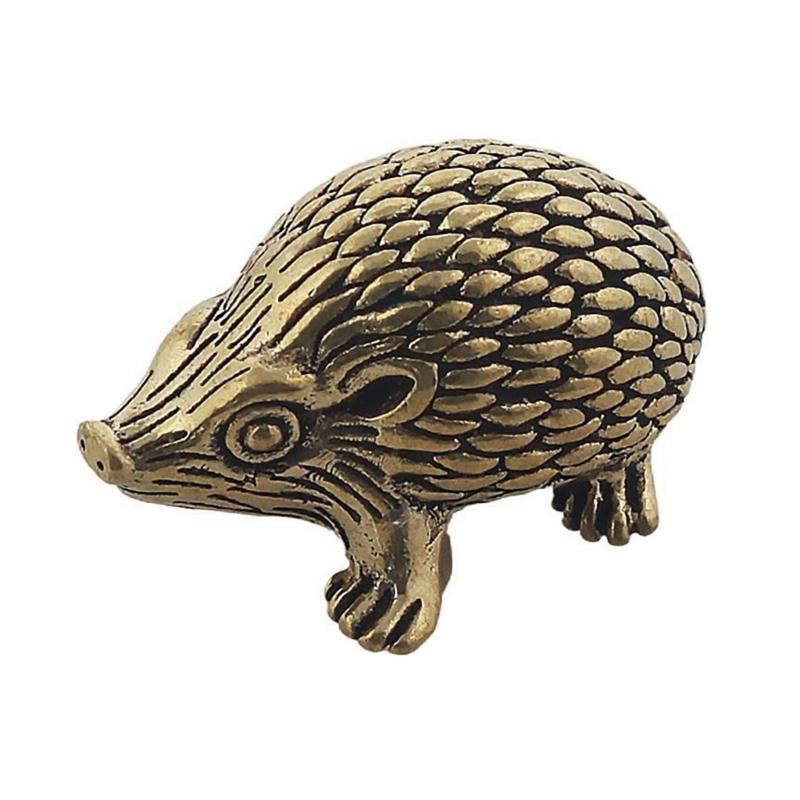

Vintage Solid Brass Hedgehog Figurine Antique Animal Miniature Sculpture for Home Decors and Office Desk Ornament Gift 1