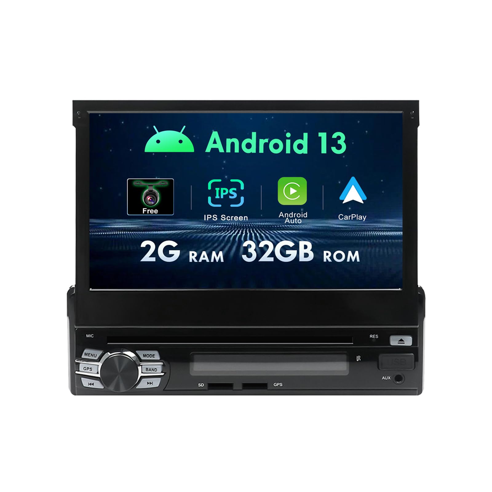

MISONDA IPS DVD с откидным экраном Android 13 Автомагнитола Стерео для Honda Fit с GPS-навигацией Головное устройство с функцией зеркалирования экрана 7-дюймовый 2008-2013, Carplay, WIF, SWC,