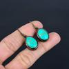 Arizona Turquoise Copper Electroformed Earrings, Handmade Gemstone Jewelry Earrings For Memorial Day
