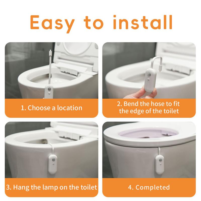 Smart Lighting Toilet Lights Smart Motion Sensor 16 Colors for Any Toilet Toilet Hanging Ambient Lights Nightlights Mushroom