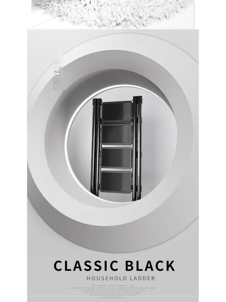 Stabile Klapp-A-Rahmen-Leiter: Verdickter Kohlenstoffstahl, Multifunktionale Indoor-Stufenleiter