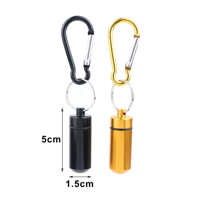 Mini Waterproof Portable Aluminum Pill Box Cases Container Organizer Storage For Vitamin Fish Oils Keychain Earplug