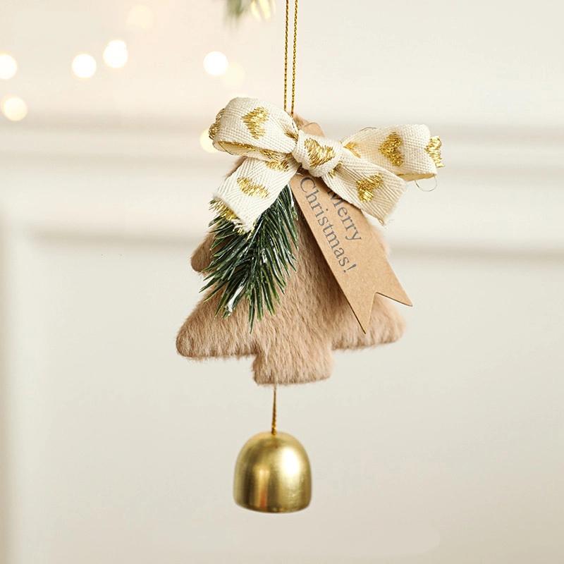 

Fabric Plush Christmas Metal Bells Christmas Tree Hanging Ornaments Decorative Wall Door Decor For Festive Atmosphere Christmas Decorations хаки