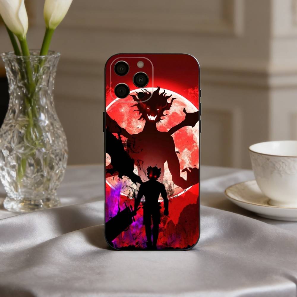 Anime Cool A-Asta B-Black C-Clover  Phone Case For iPhone 17pro,16,15,14,13,12,11 Plus,Pro Max,XS,Soft Silicone Black Cover