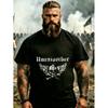 Men'S T-Shirt Black Unbreakable Skull Wings And Crossbones Graphic Print For Outdoor Adventure And Casual Wear, Plus Size