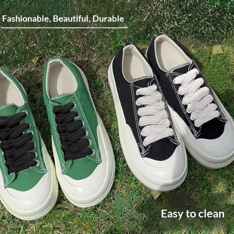 2Cm Wide Fat Shoe Laces For Sneakers Colorfast Replacement Laces For Shoes Classic Cotton Rope Flat Laces