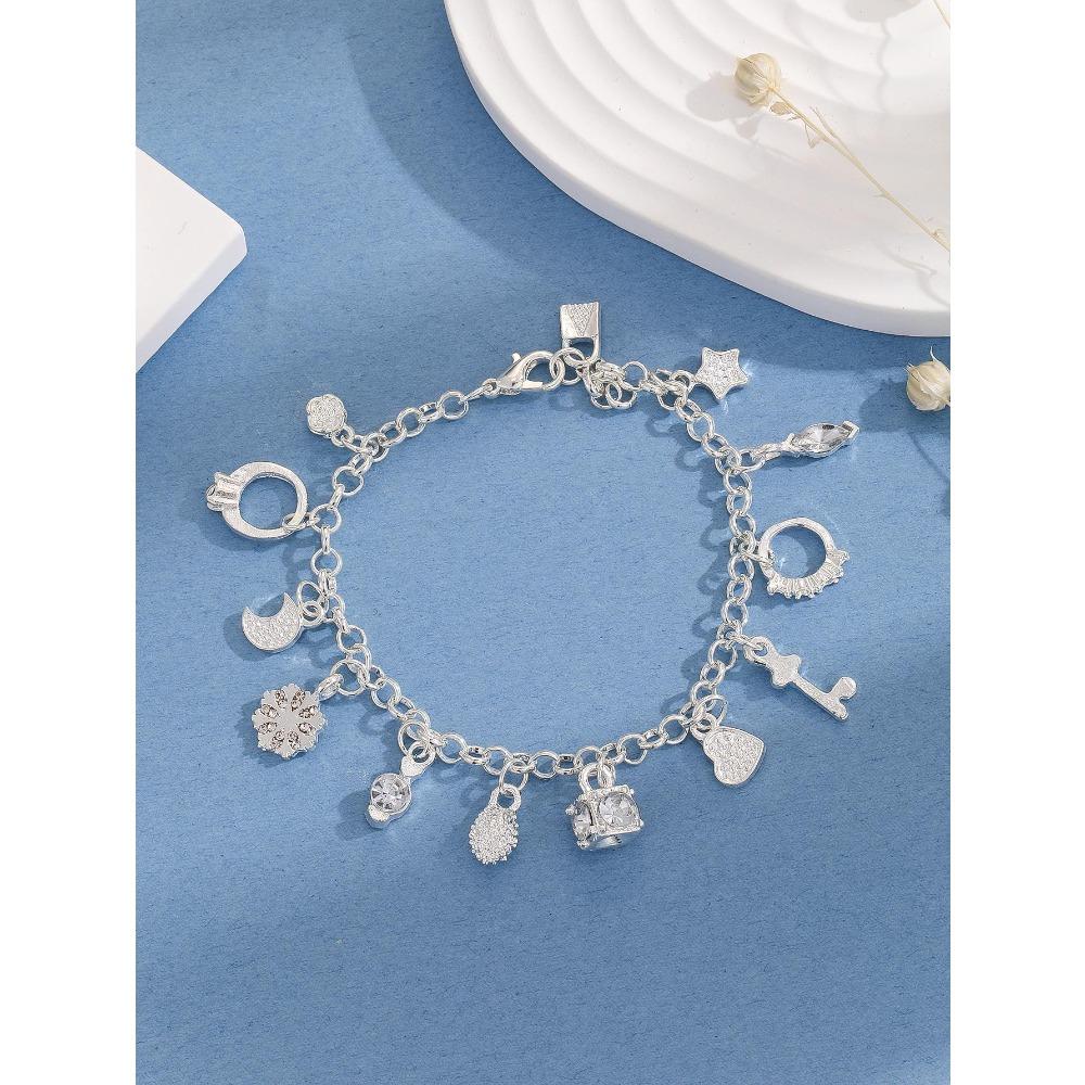 Elegant Fashion 13 Pendant Bracelet for Women Multi Element Stylish Minimalist Jewelry