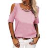 Ladies Off Shoulder Tops Summer Basic Casual T-shirts
