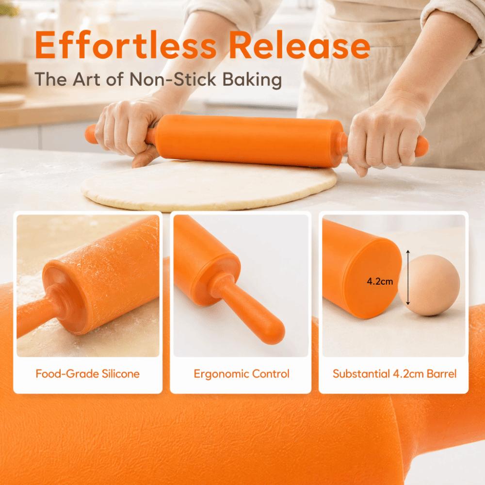 Food Grade Rolling Pins Non-Stick Cookie Dough Tool Durable Silicone Rolling Pin  Dough Preparation