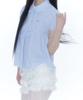 Kasiko Puff Sleeve Lace Shirt Blue