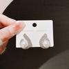 New Earrings Trendy Life Love Silver Needle Stud Earrings Pearl Diamond Water Drop Earrings Fashion Temperament Women