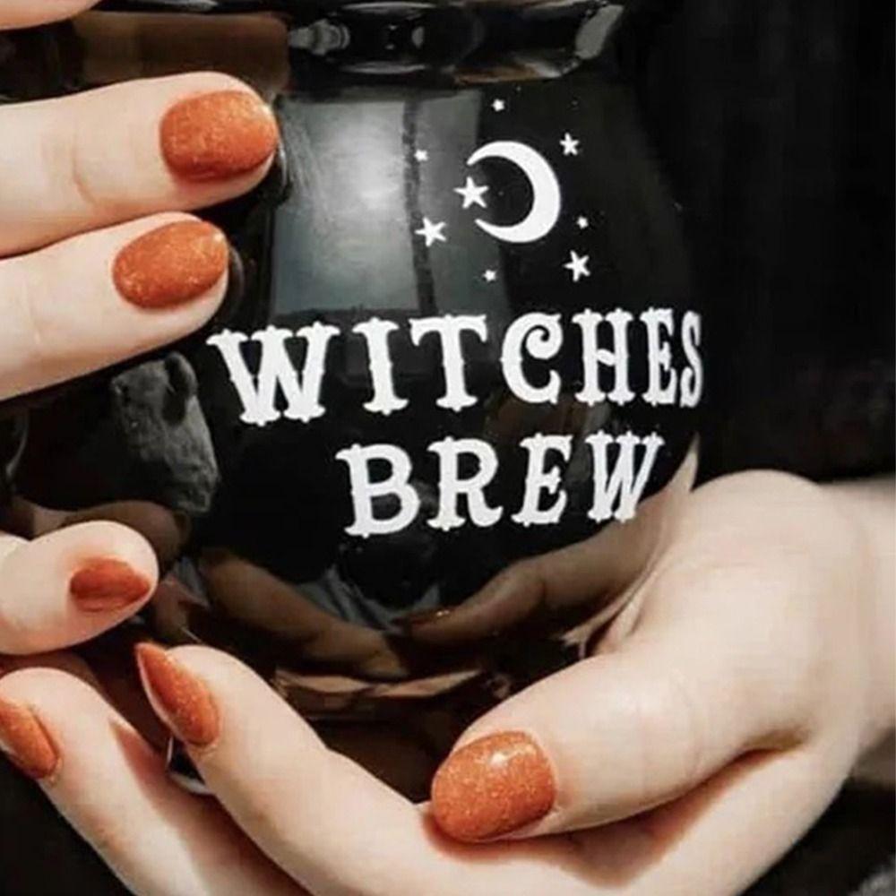 Decorative Witch Soup Bowl Black Witch Potion Cup Durable Witch Sugar Canister Kids