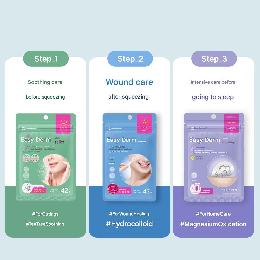 Daewoong EasyDerm Quick Calming Spot Patch 8pcs - Calming Acne Patch, Korean