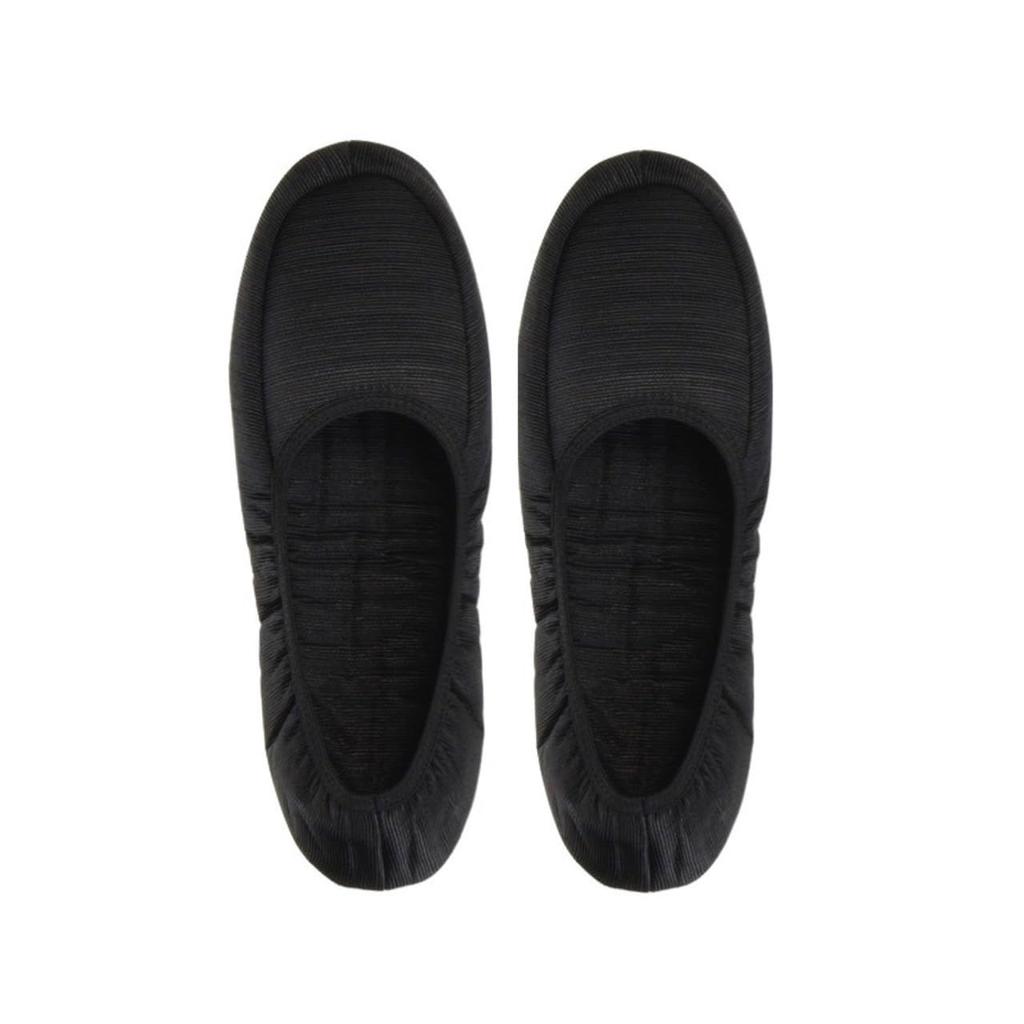 Angel Smile Royal School Grosgrain Portable Slippers Large Yacht Pattern Embroidered Navy Drawstring Bag Set RSSL2023002 Large (Solid Black) & (Large)