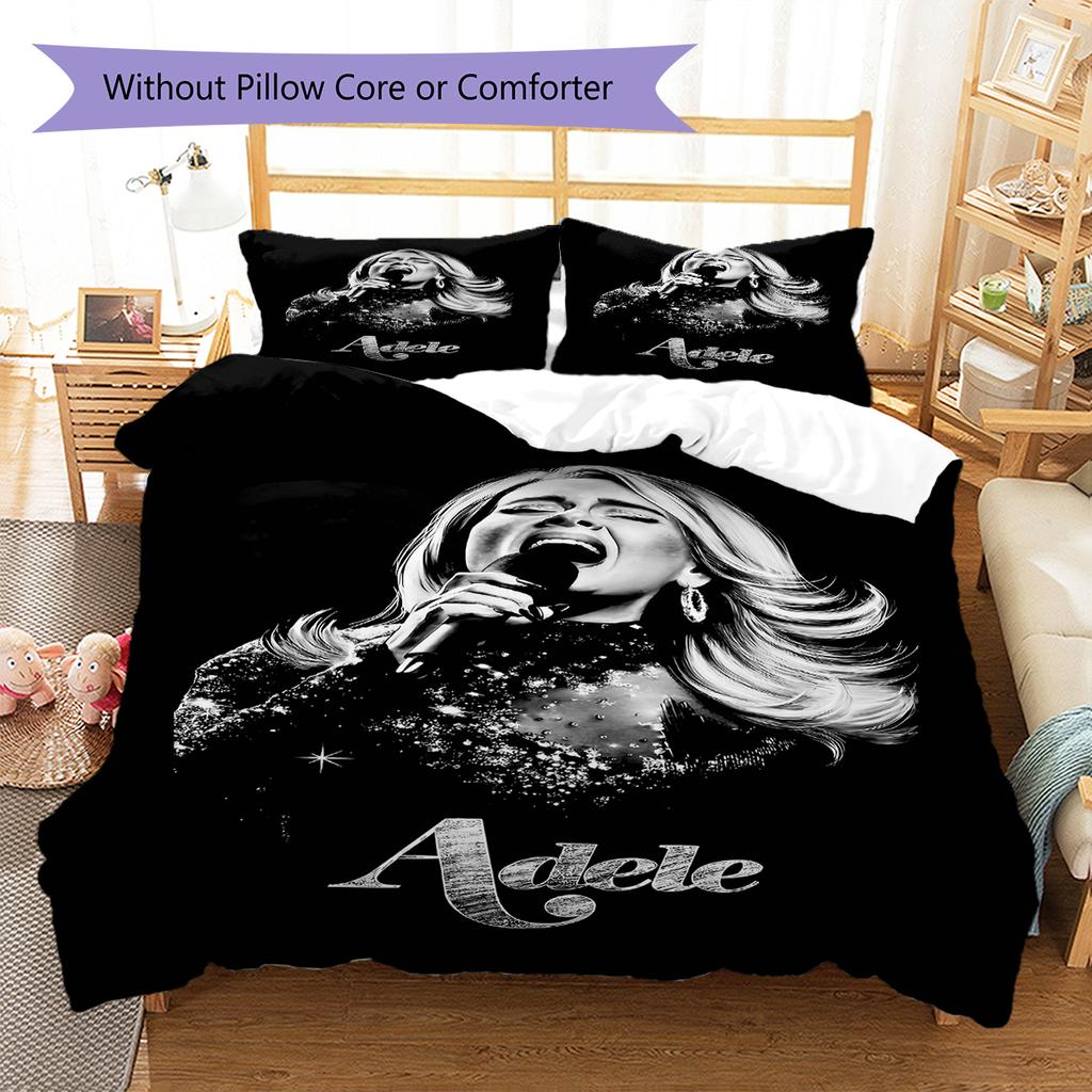 Adele Pattern Bedding,Quilt Set Quilt Cover Pillowcase Home Decoration Birthday Gift (1 * Duvet Cover + 2 * Pillowcase, Without Core)