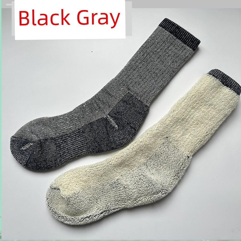 80% Mernu Wool Fall and Winter Heattech Men's and Women's Long Tube Extra Thick Fluffy Loop Sweat Socks Outdoor Snow Cold Socks