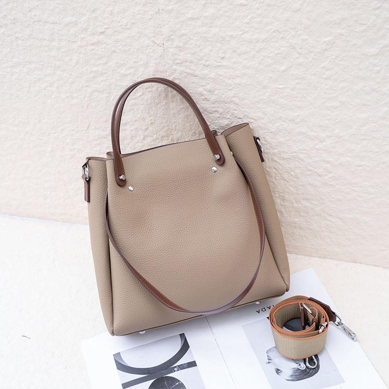 

Top Layer Cowhide Tote Bag for Women, New Autumn and Winter Style, High-End Commuter Shoulder Bag, Fashionable Casual Crossbody Bag 29*30*13 хакі