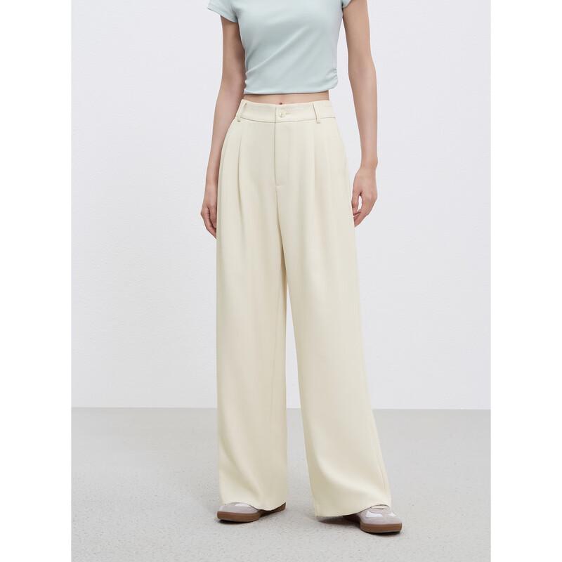 

Peacebird Women s High-Waist Straight-Leg Draped Casual Pants L