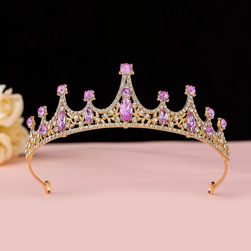 Black Baroque Crown Tiara Bride Eighteen Female Bar Mitzvah Birthday Princess Crown