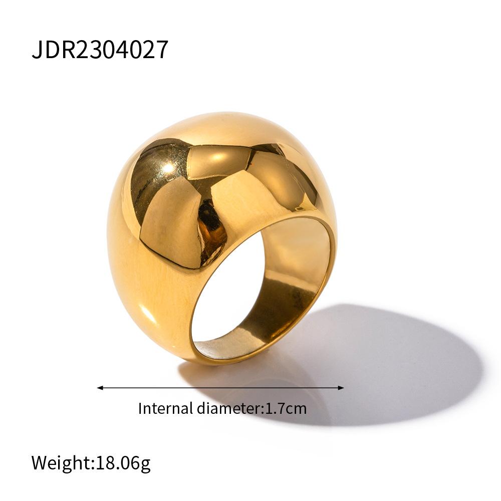 Stainless Steel Exaggerated Zirconia Ring, High-end and Retro Finger Ring, Titanium Steel Hand Accessory