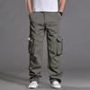 Men's Loose Casual Multi-pocket Work Pants,  Waist Drawstring  Pants