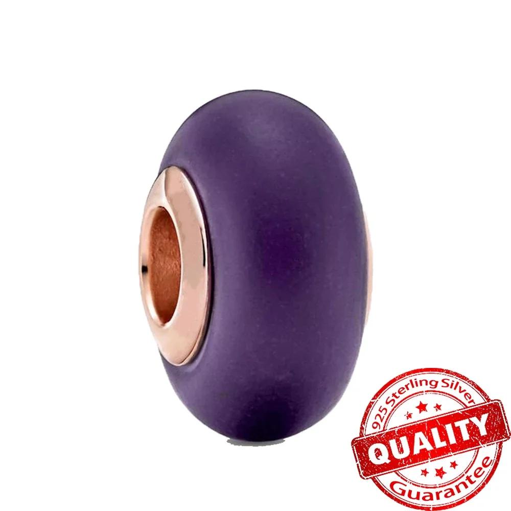 Copper Pink Flower Murano Glass Beads Charm Fit Original Bracelet Necklace Faceted Murano Diy Women Luxury Jewelry